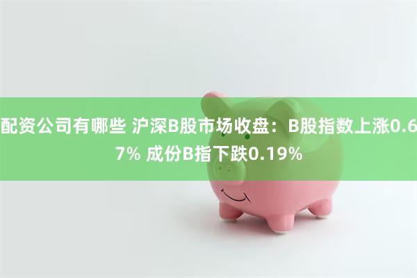 配资公司有哪些 沪深B股市场收盘：B股指数上涨0.67% 成份B指下跌0.19%