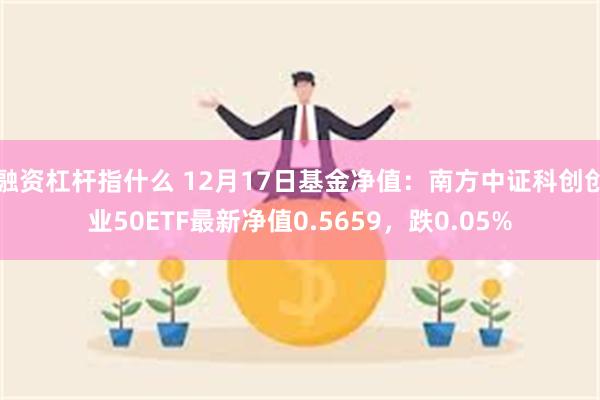 融资杠杆指什么 12月17日基金净值：南方中证科创创业50ETF最新净值0.5659，跌0.05%